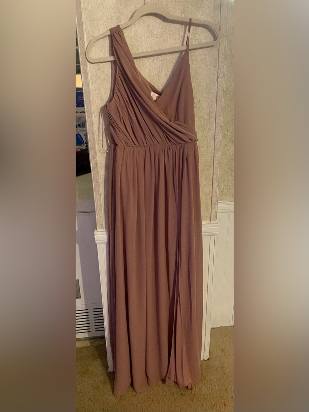 NWT Sleeveless Mauve Wrap-Front Maxi Dress